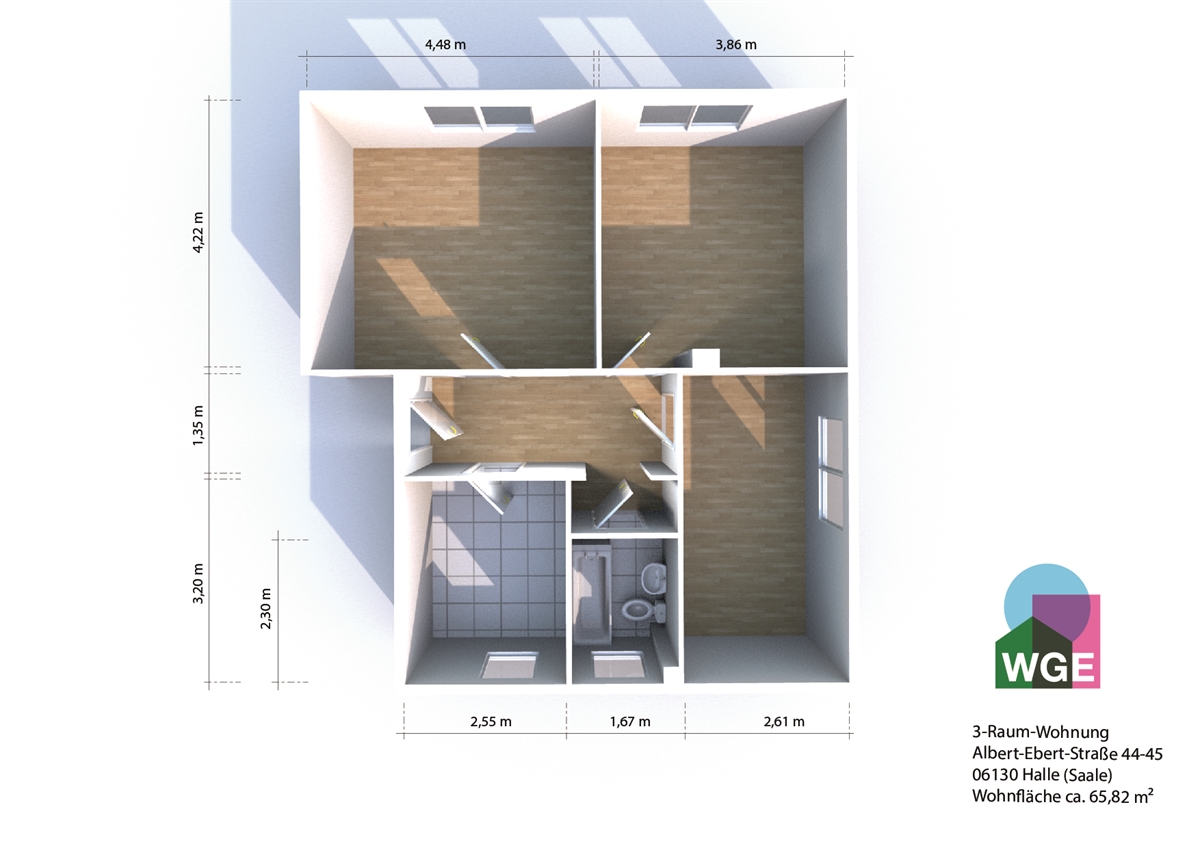 Renovierte 3-Raum Wohnung - Photo 4
